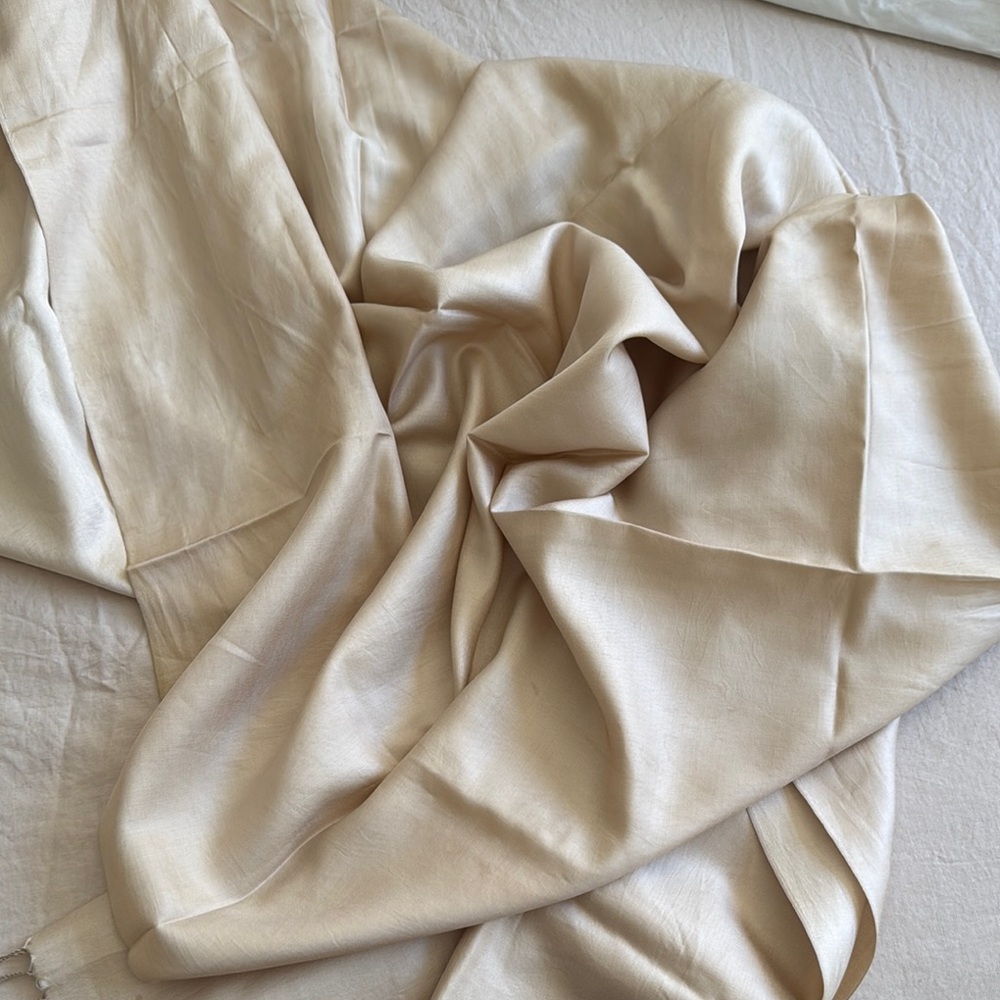 Cream Silk Scarf